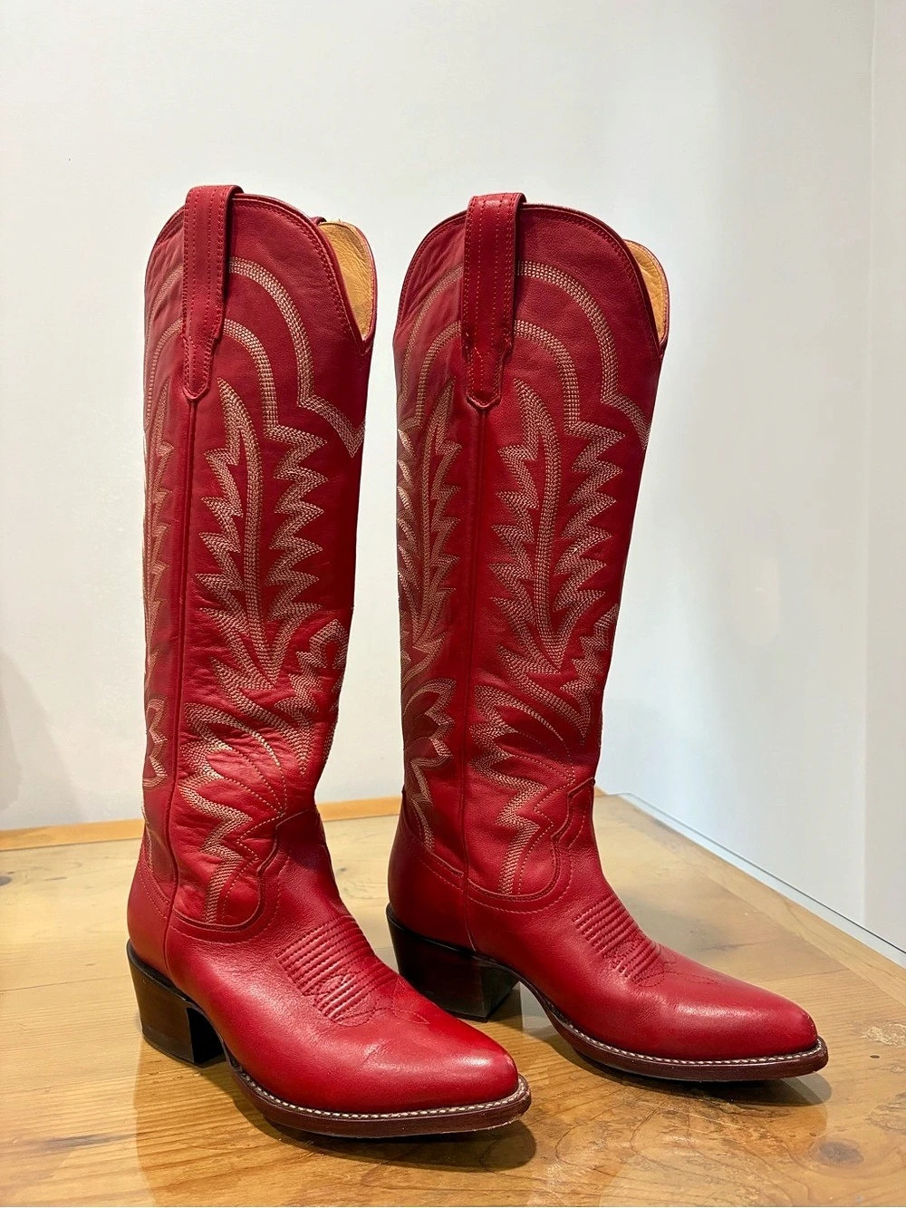 Tecovas The Abby Crimson Red Western Heeled Boots US 6 B